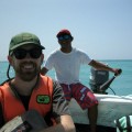 Chris and William Tulum Boat